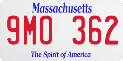 MA license plate 9MO362