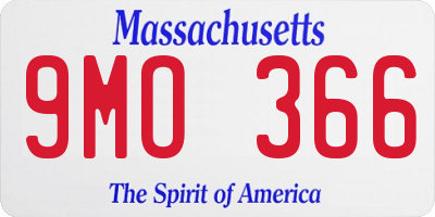 MA license plate 9MO366