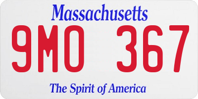 MA license plate 9MO367