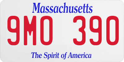 MA license plate 9MO390