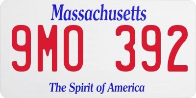 MA license plate 9MO392