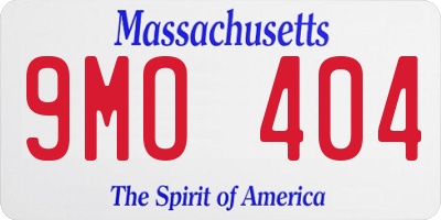 MA license plate 9MO404