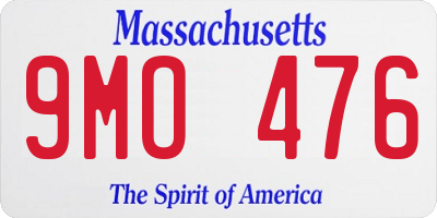 MA license plate 9MO476