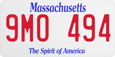 MA license plate 9MO494