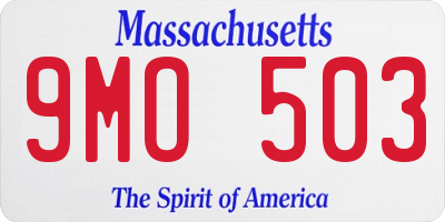 MA license plate 9MO503