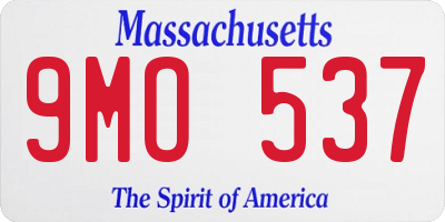 MA license plate 9MO537