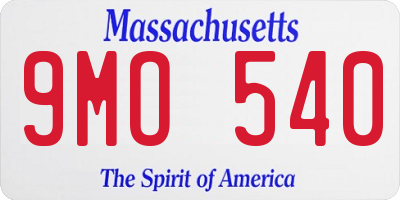 MA license plate 9MO540