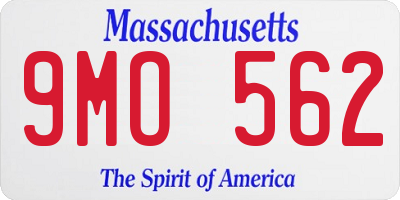 MA license plate 9MO562