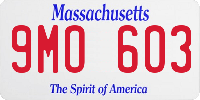MA license plate 9MO603