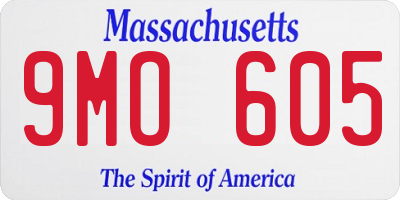 MA license plate 9MO605