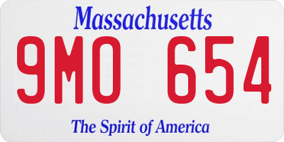 MA license plate 9MO654
