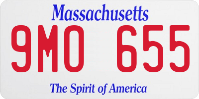 MA license plate 9MO655