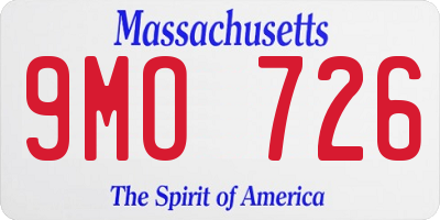 MA license plate 9MO726