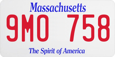 MA license plate 9MO758
