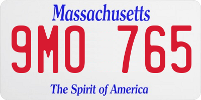MA license plate 9MO765