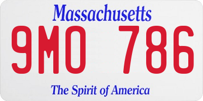 MA license plate 9MO786