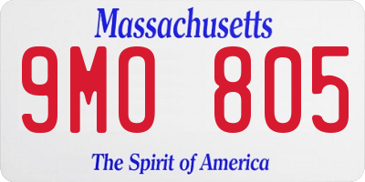 MA license plate 9MO805