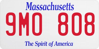 MA license plate 9MO808