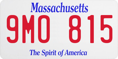 MA license plate 9MO815