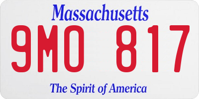 MA license plate 9MO817