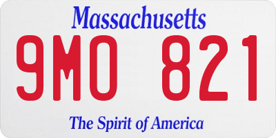 MA license plate 9MO821