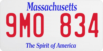 MA license plate 9MO834