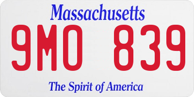 MA license plate 9MO839