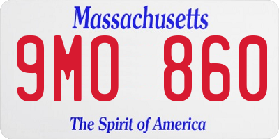 MA license plate 9MO860