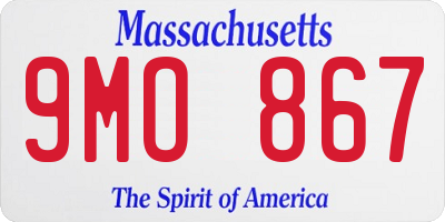 MA license plate 9MO867