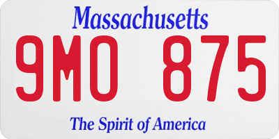 MA license plate 9MO875