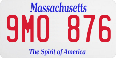 MA license plate 9MO876