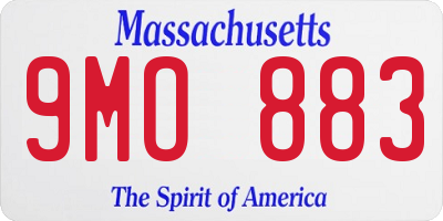 MA license plate 9MO883