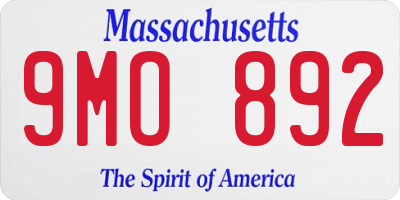 MA license plate 9MO892