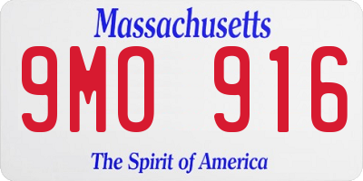 MA license plate 9MO916