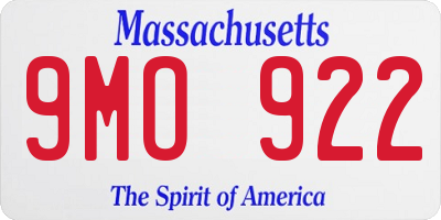 MA license plate 9MO922