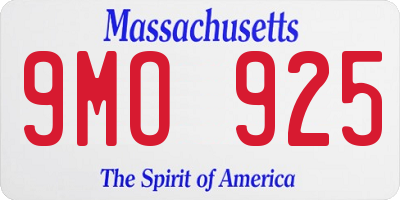MA license plate 9MO925
