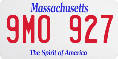 MA license plate 9MO927