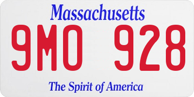 MA license plate 9MO928