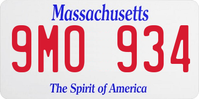 MA license plate 9MO934