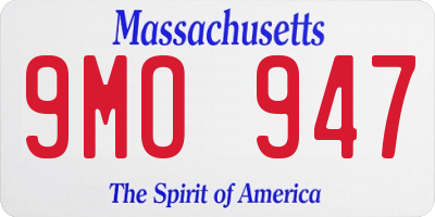 MA license plate 9MO947