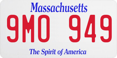 MA license plate 9MO949