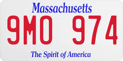 MA license plate 9MO974