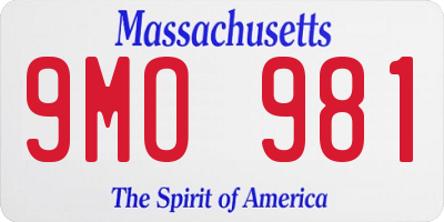 MA license plate 9MO981