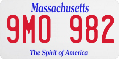 MA license plate 9MO982