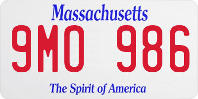 MA license plate 9MO986