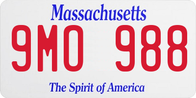MA license plate 9MO988