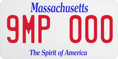 MA license plate 9MP000