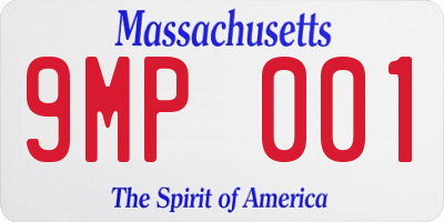 MA license plate 9MP001