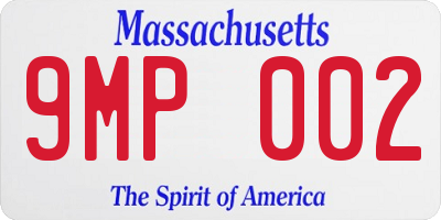MA license plate 9MP002