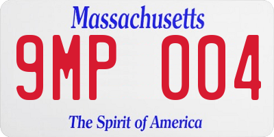 MA license plate 9MP004